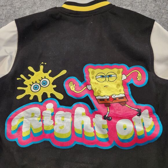 SpongeBob SquarePants Nickelodeon X Members Only Mens S Small Varsity Jacket - Picture 13 of 14